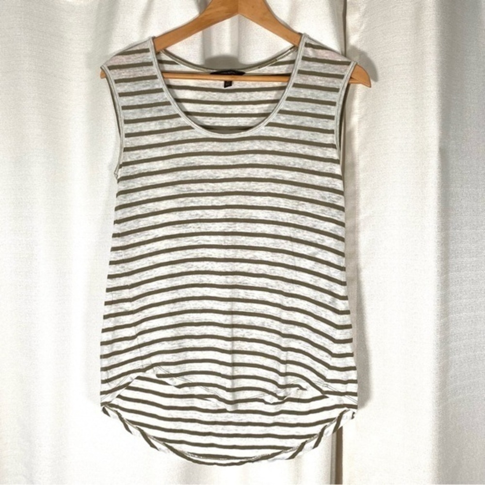 BANANA REPUBLIC Linen Sleeveless Striped Summer Tee XS